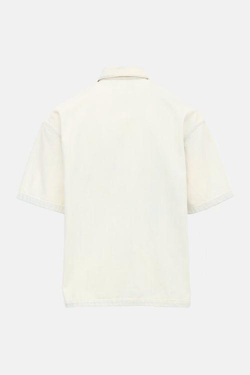 Prada Bleached Denim Logo Shirt