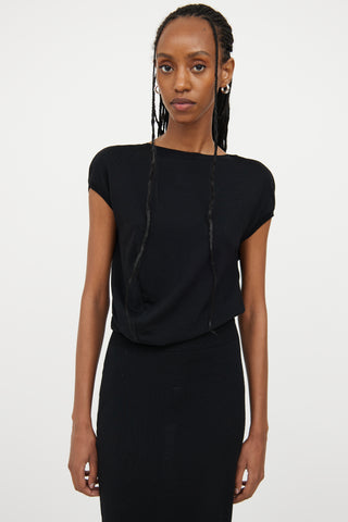 Alexander McQueen Black Wool Sleeveless Dress