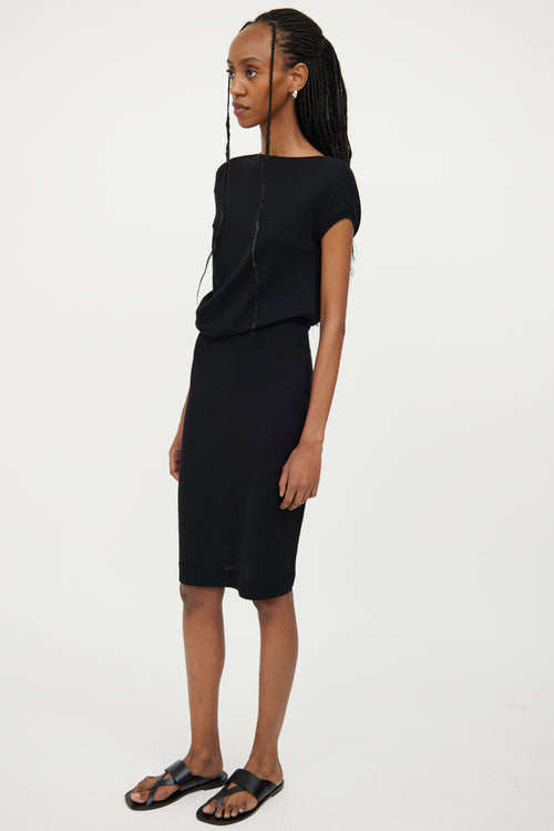 Alexander McQueen Black Wool Sleeveless Dress