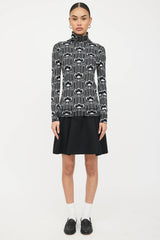 Prada Floral Knit Turtleneck Sweater