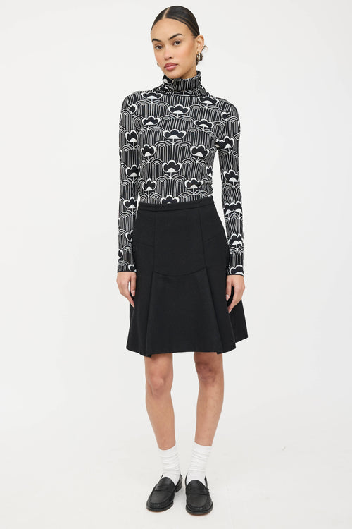 Prada Floral Knit Turtleneck Sweater