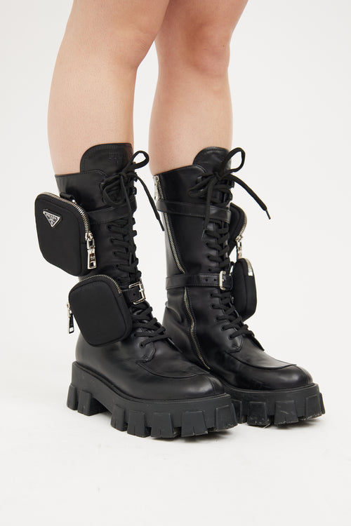 Prada Black Tall Cargo Boot