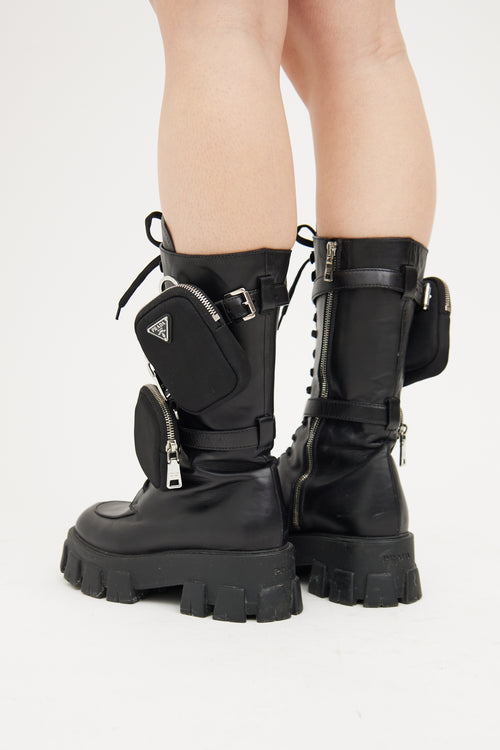 Prada Black Tall Cargo Boot