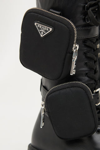 Prada Black Tall Cargo Boot