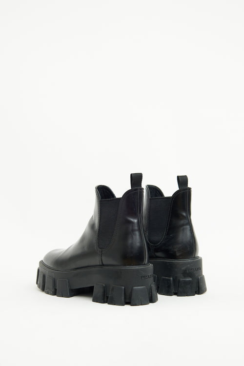 Prada Black Monolith Ankle Boot