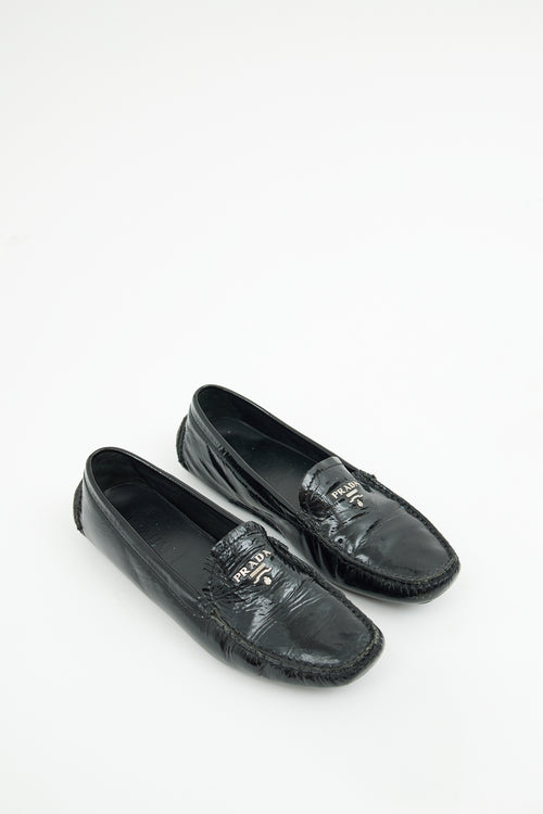 Prada Black Patent Driving Loafer