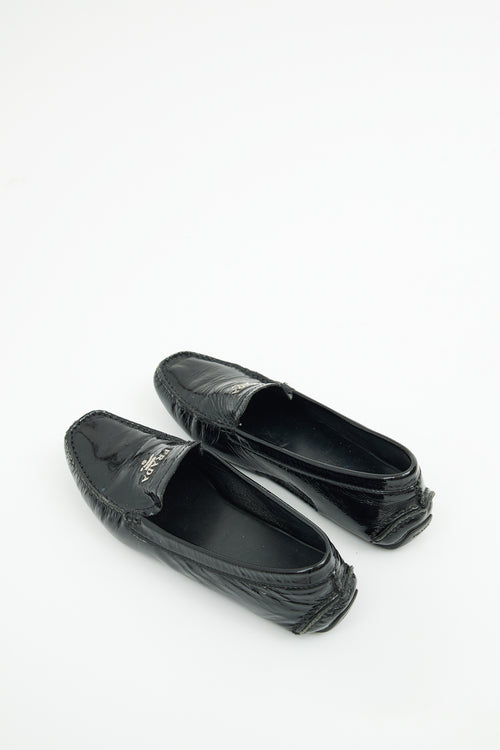 Prada Black Patent Driving Loafer