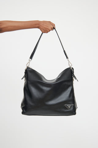 Prada Black Soft Leather Tote Bag