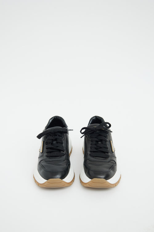 Prada Black & Brown Prax Leather Sneaker