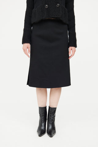 Prada Black Midi Skirt