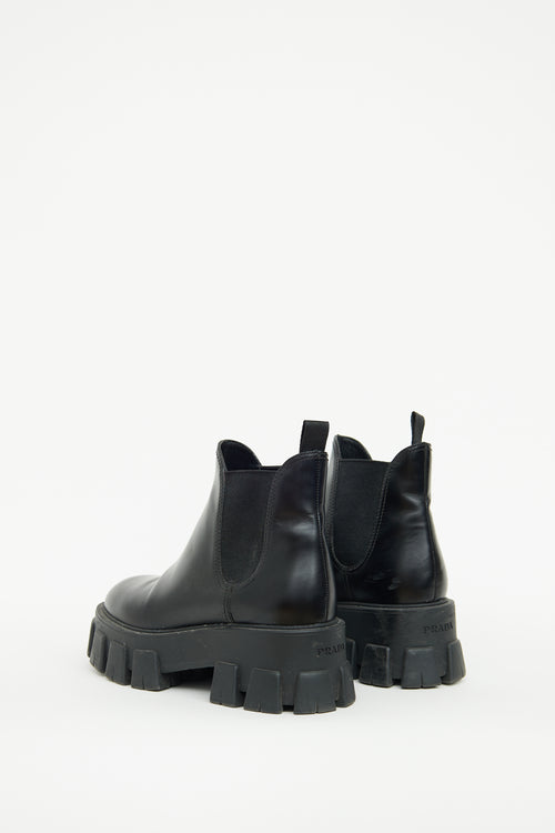 Prada Black Monolith Ankle Boot