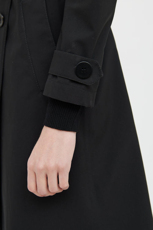 Prada Black Belted Gortex Coat