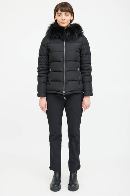 Prada Nylon Fur Down Coat