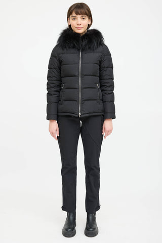 Prada Nylon Fur Down Coat