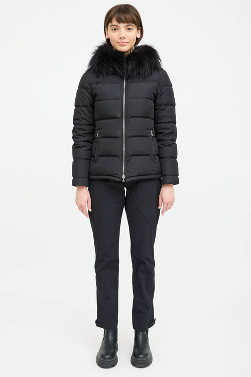 Prada Nylon Fur Down Coat