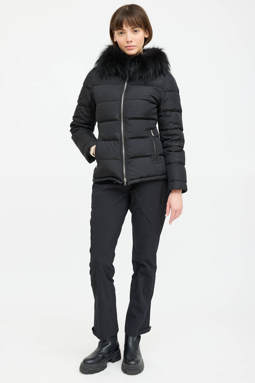 Prada Nylon Fur Down Coat