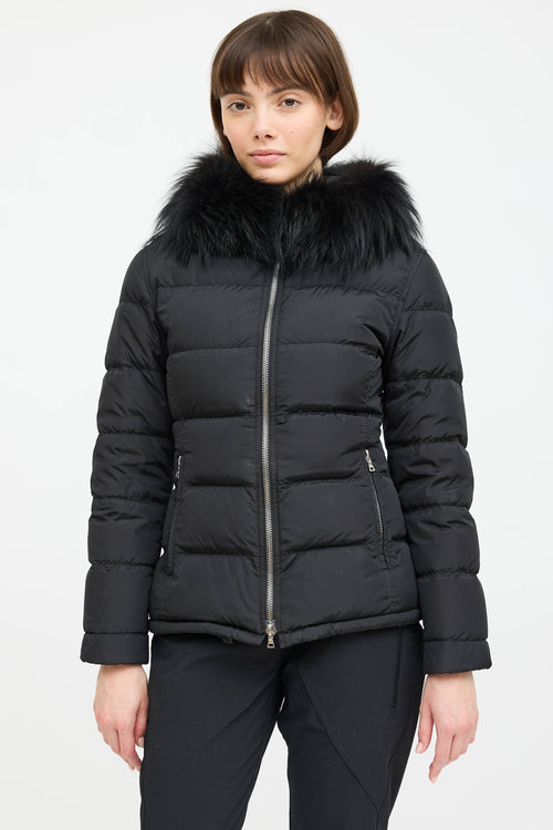 Prada Nylon Fur Down Coat