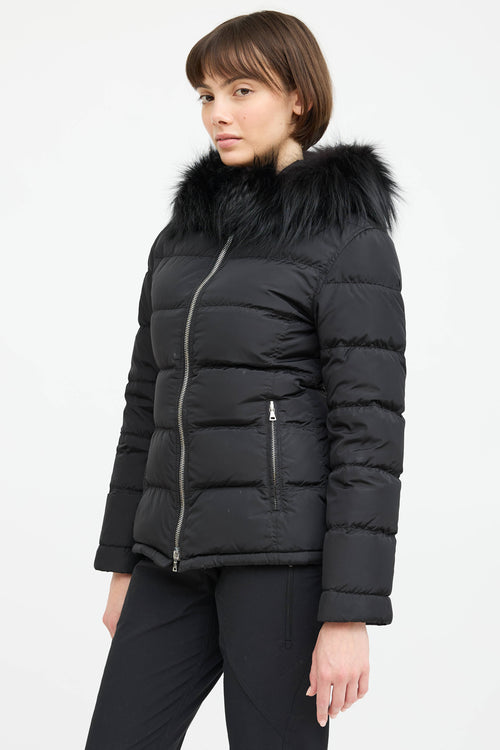 Prada Nylon Fur Down Coat
