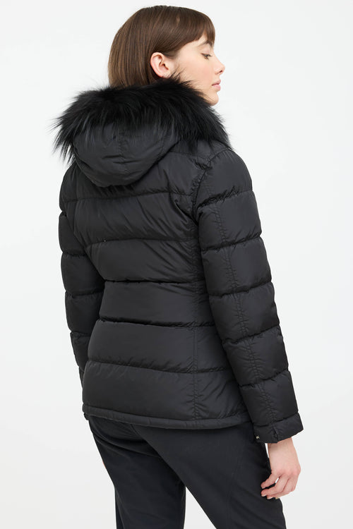 Prada Nylon Fur Down Coat