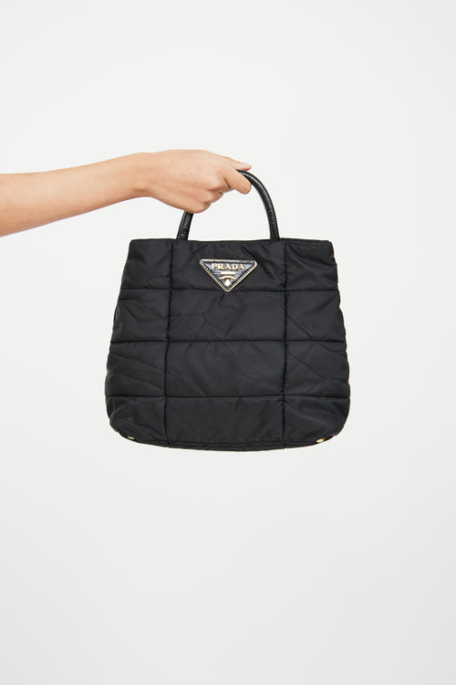 Prada Black Quilted Tessuto Impuntu Tote Bag