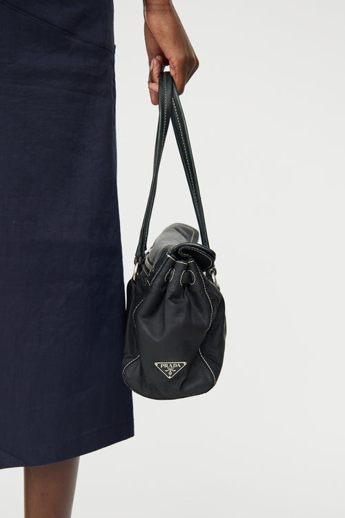 Prada Black Leather & Nylon Easy Shoulder Bag