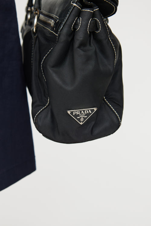 Prada Black Leather & Nylon Easy Shoulder Bag