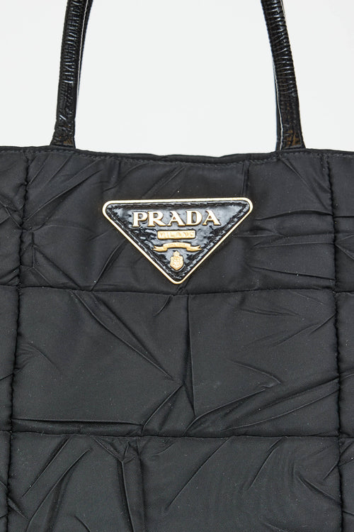Prada Nylon Naplak Bomber Tote Bag