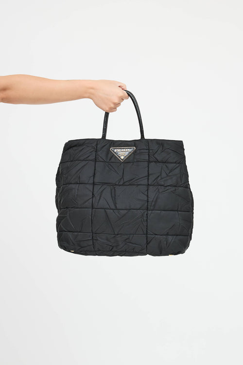 Prada Nylon Naplak Bomber Tote Bag