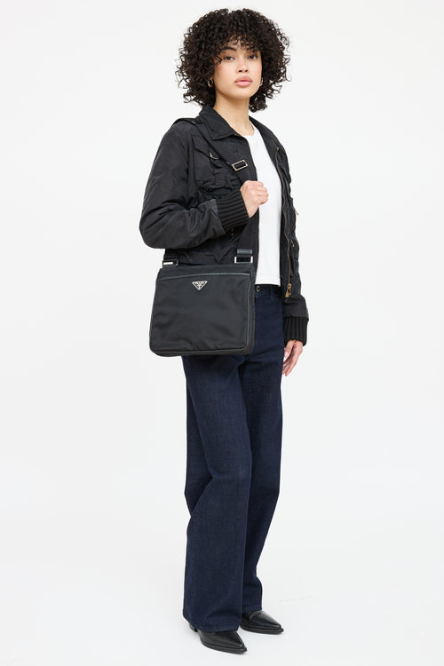 Prada Tessuto Saffiano Crossbody Bag