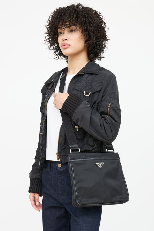 Prada Tessuto Saffiano Crossbody Bag