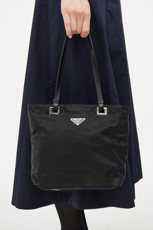 Black Tessuto Nylon Tote Bag