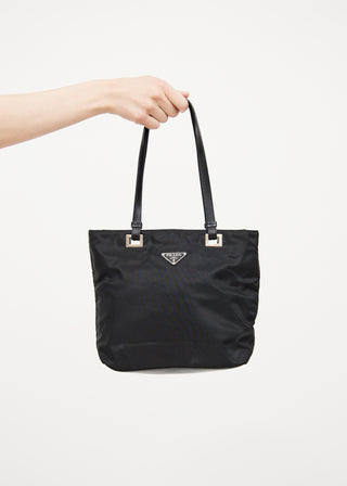 Black Tessuto Nylon Tote Bag