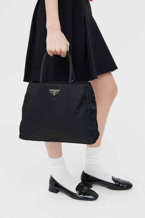 Prada Black Tessuto Small Tote Bag