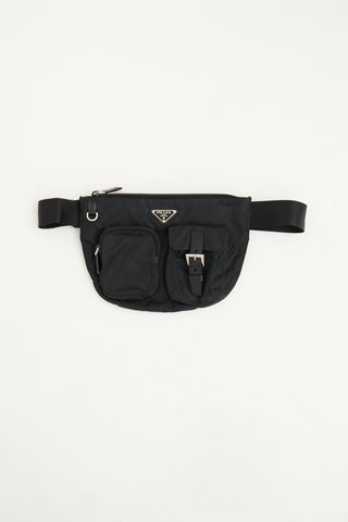 Prada Black Tessuto Nylon Belt Bag