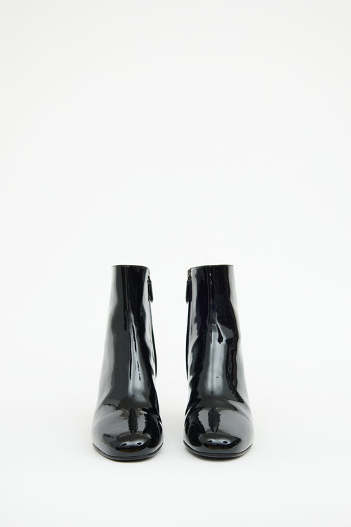 Prada Black Patent Ankle  Boot