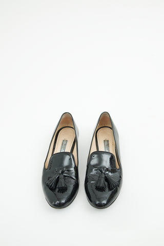 Prada Black Patent Tassel Loafer