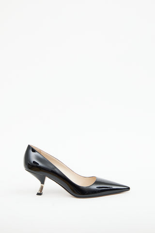 Prada Black Patent Pointed Toe Pump