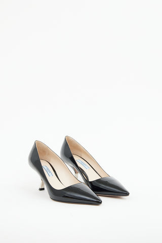 Prada Black Patent Pointed Toe Pump