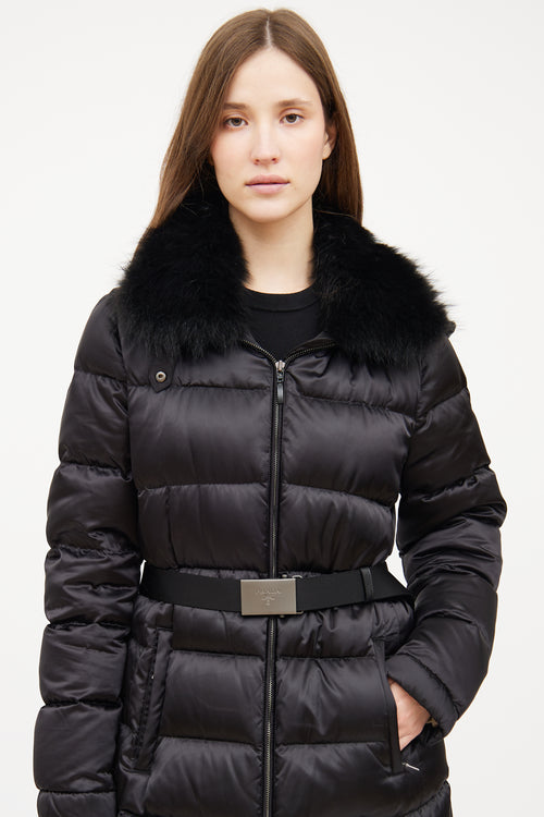 Prada Black Puffer Rumble Hood Jacket