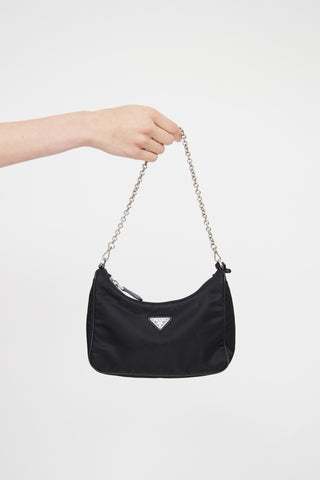 Prada Black Nylon 2005 Re-Edition Bag