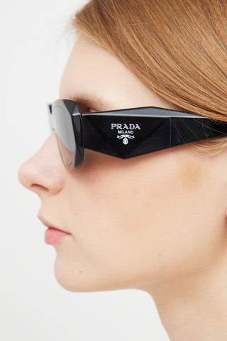 Prada Black SPR17W Rectangular Sunglasses