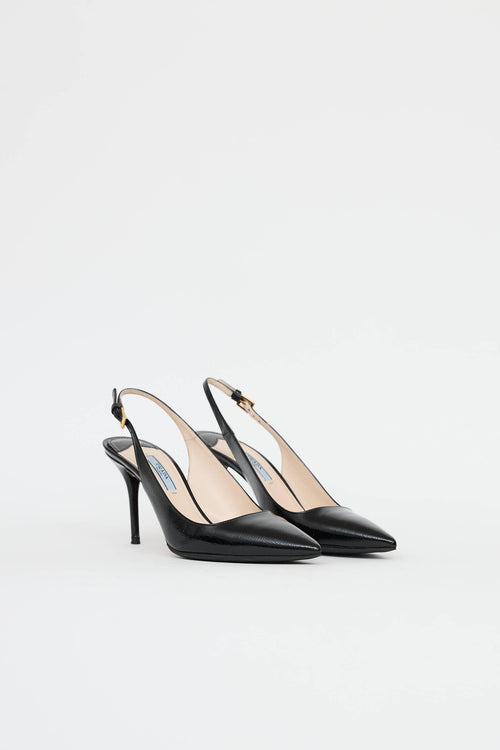 Prada Saffiano Slingback Pump
