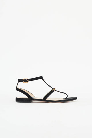 Prada Suede Logo Sandal
