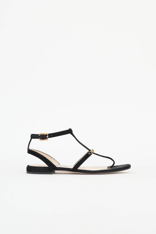 Prada Suede Logo Sandal