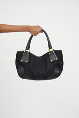 Prada Black Tessuto Vitello Daino Tote Bag