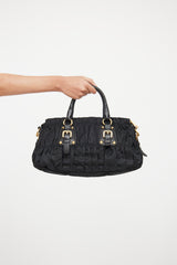 Prada Black Gaufre Tessuto Two-Way Bag