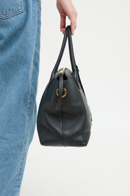 Prada Black Vitello Daino 2Way Bag