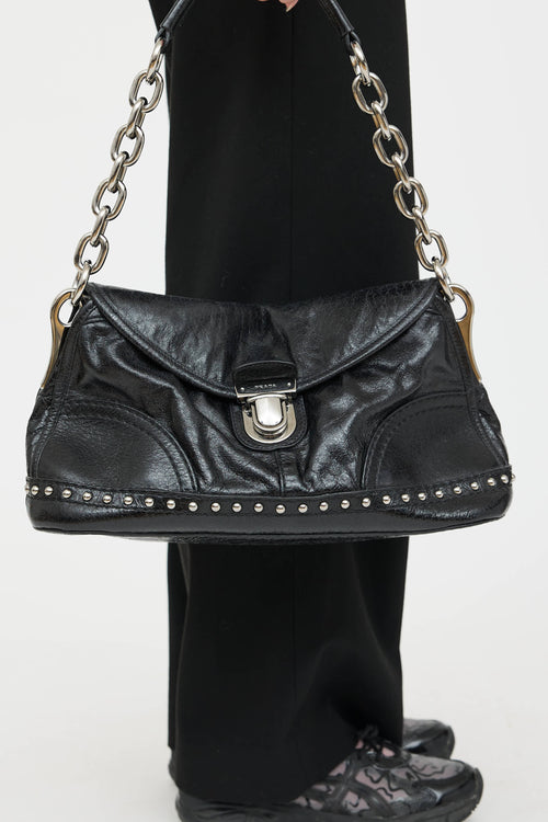 Prada Vitello Shine Studded Bag