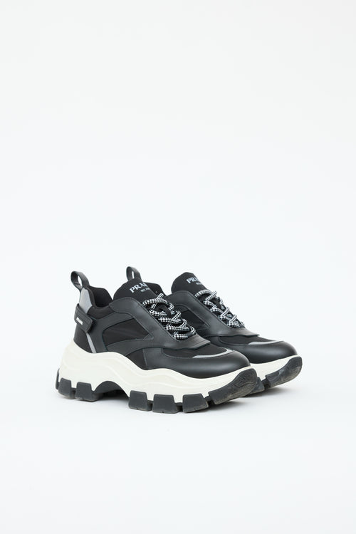 Prada Leather Pegasus Sneaker