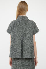 Prada Grey Melange Tweed Jacket & Skirt Set